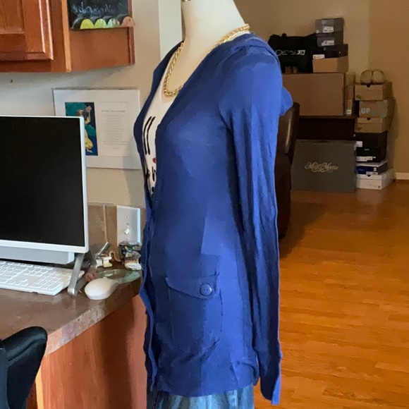Miley Cyrus Max Azria Navy Blue Hooded Cardigan Size S, NWT - Picture 4 of 12
